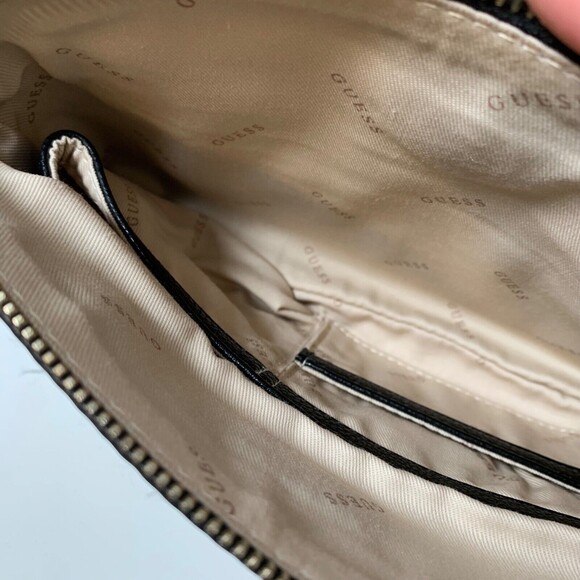 GUESS Never Used Lila Mini Charm Double Zip Crossbody Chain Purse Bag - Black - Picture 10 of 14